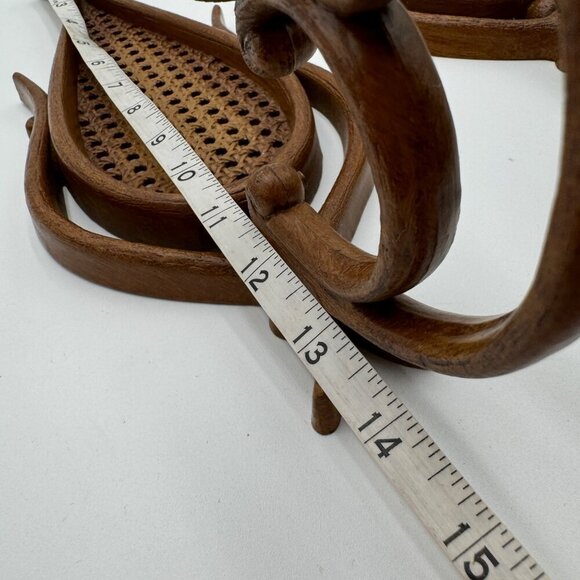 Homco Faux Rattan Wicker Teardrop Wall Sconce Candle Holders  Boho Bohemian MCM - Picture 8 of 16